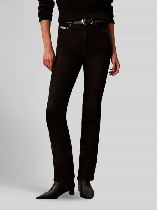 Zdjęcie produktu jeansy skinny krój bootcut z poszerzaną nogawką z mieszanka bawełny Calvin Klein Jeans Czarny