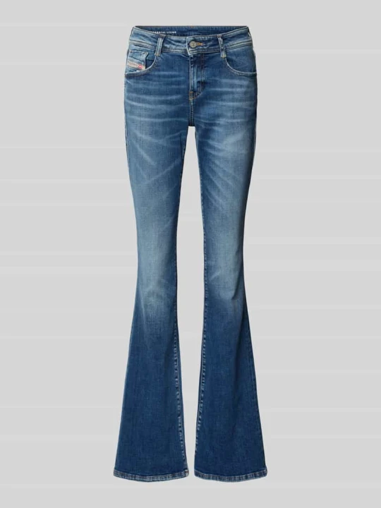 Zdjęcie produktu Jeansy skinny o rozkloszowanym kroju z mieszanki bawełny Diesel Jeansowy niebieski