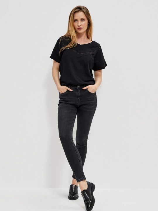 Zdjęcie produktu Jeansy skinny z przetarciami Moodo