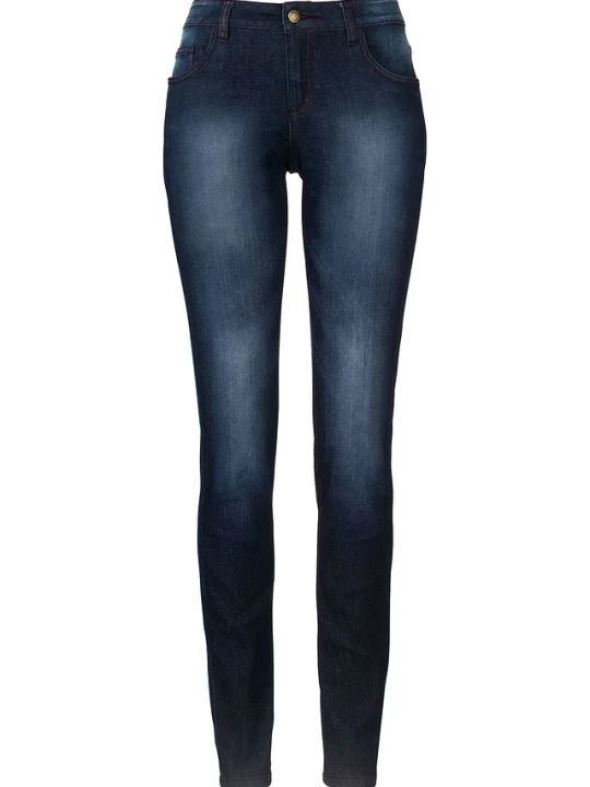 Zdjęcie produktu Jeansy skinny ze stretchem, mid waist BonPrix niebieski