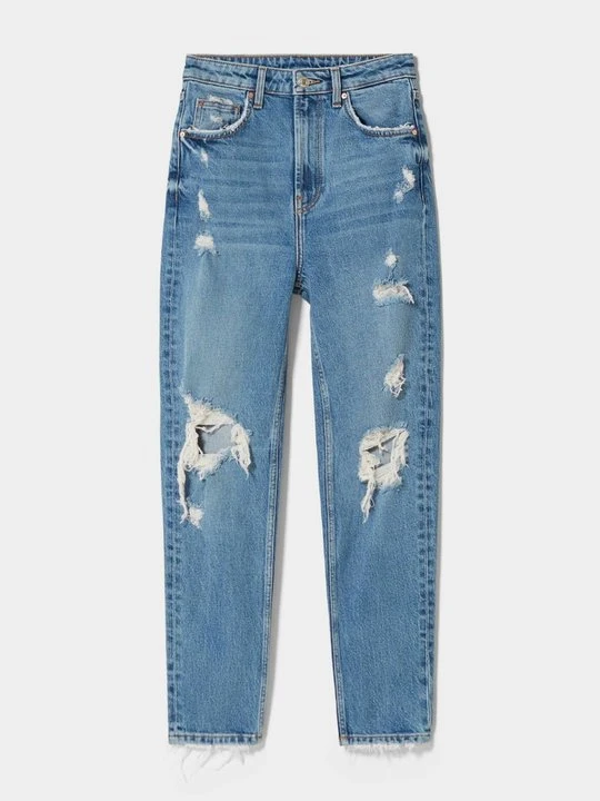 Zdjęcie produktu Jeansy Slim Fit Bershka ciemnoniebieski