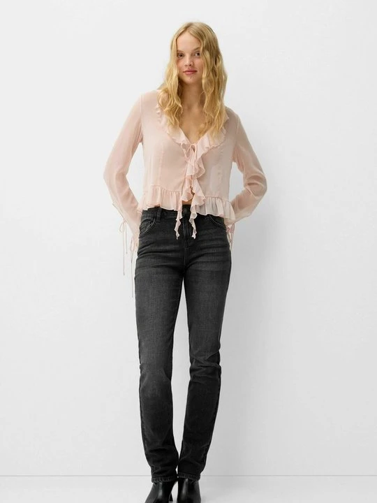 Zdjęcie produktu Jeansy Slim Fit Bershka czarny