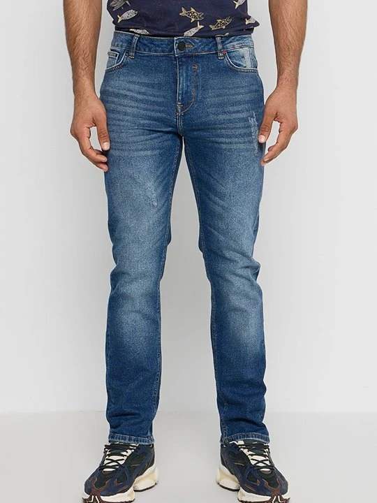 Zdjęcie produktu Jeansy Straight Leg Desigual granatowy