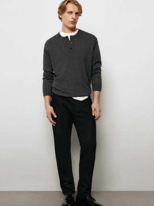 Zdjęcie produktu Jeansy Slim Z Detalem Z Zamszu - Czarny - Massimo Dutti - Male