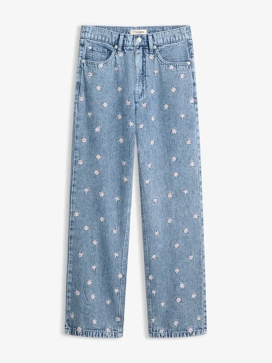 Zdjęcie produktu Jeansy straight, high waist, z bawełny BonPrix niebieski