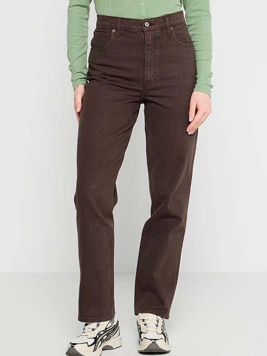 Zdjęcie produktu Jeansy Straight Leg Abercrombie & Fitch ciemnobrązowy