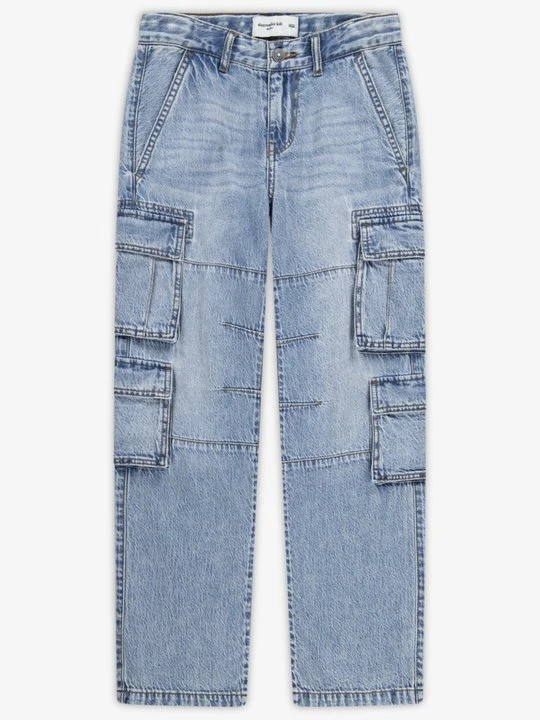 Zdjęcie produktu Jeansy Straight Leg Abercrombie & Fitch jasnoniebieski melanż
