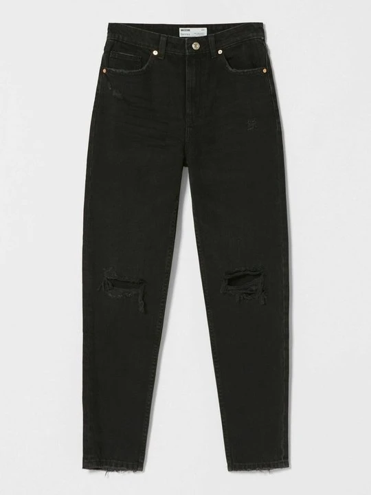 Zdjęcie produktu Jeansy Straight Leg Bershka czarny