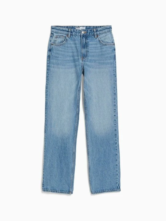 Zdjęcie produktu Jeansy Straight Leg Bershka jasnoniebieski denim