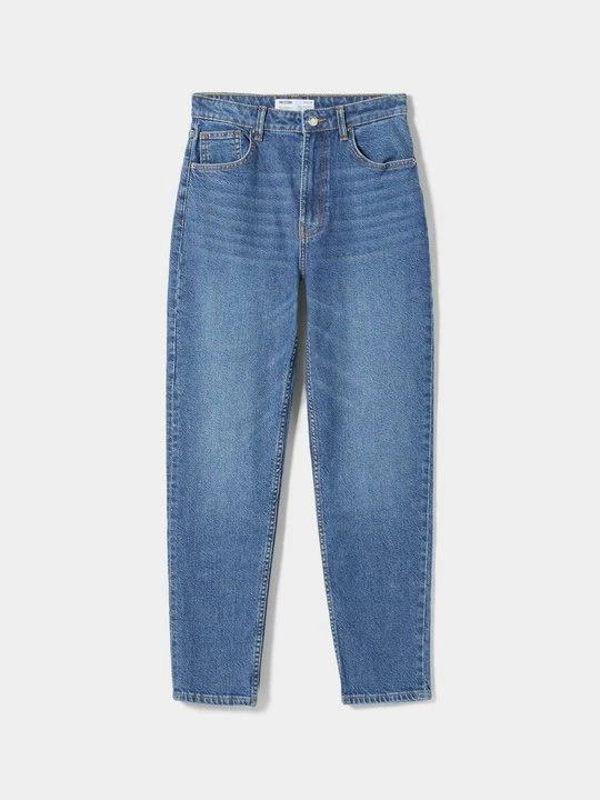 Zdjęcie produktu Jeansy Straight Leg Bershka granatowy
