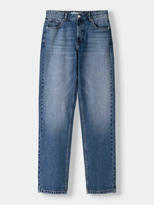 Zdjęcie produktu Jeansy Straight Leg Bershka jasnoniebieski denim
