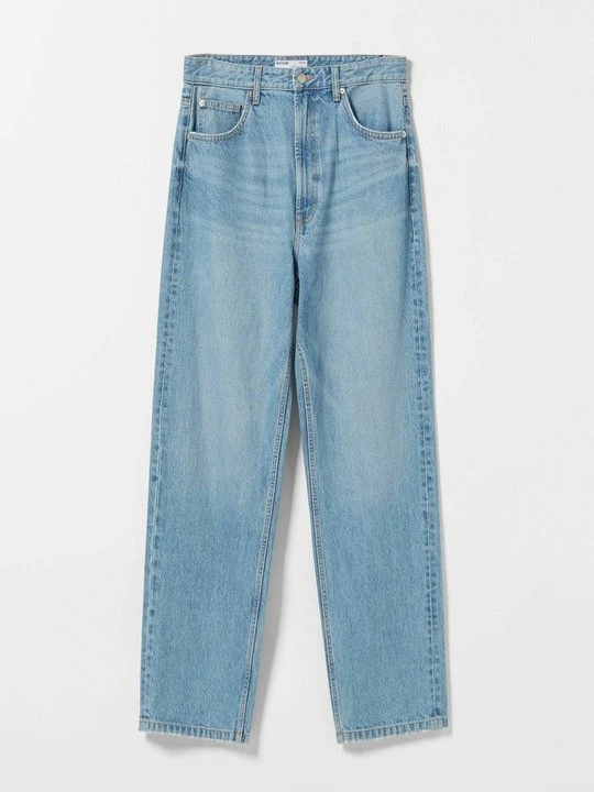 Zdjęcie produktu Jeansy Straight Leg Bershka jasnoniebieski denim