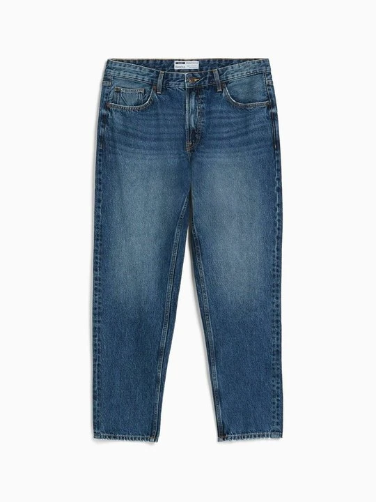 Zdjęcie produktu Jeansy Straight Leg Bershka granatowy