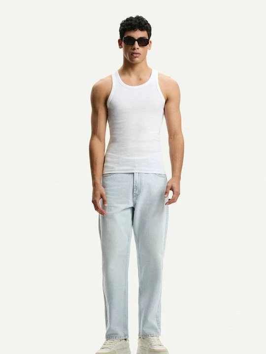 Zdjęcie produktu Jeansy Straight Leg Bershka jasnoniebieski