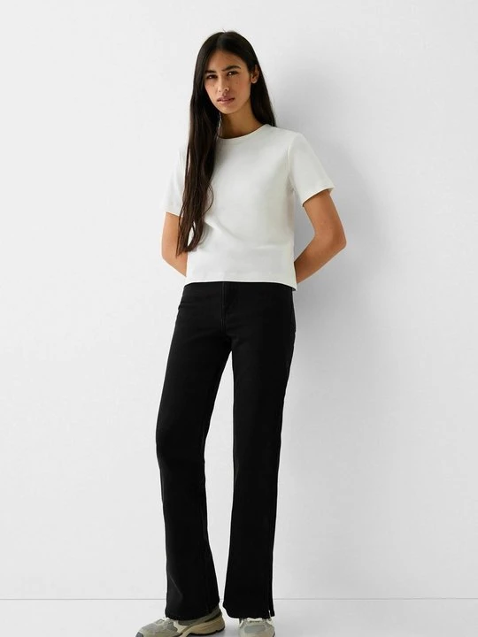 Zdjęcie produktu Jeansy Straight Leg Bershka czarny