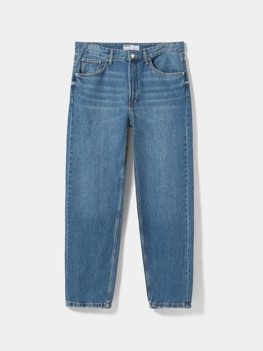 Zdjęcie produktu Jeansy Straight Leg Bershka granatowy