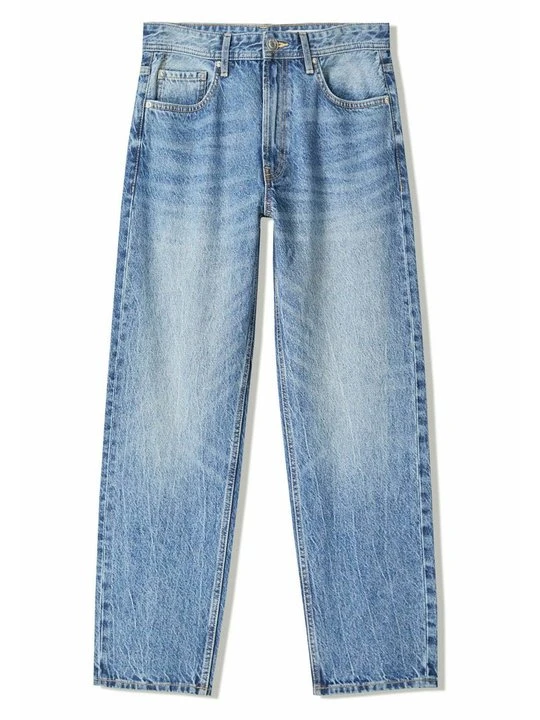 Zdjęcie produktu Jeansy Straight Leg Bershka granatowy