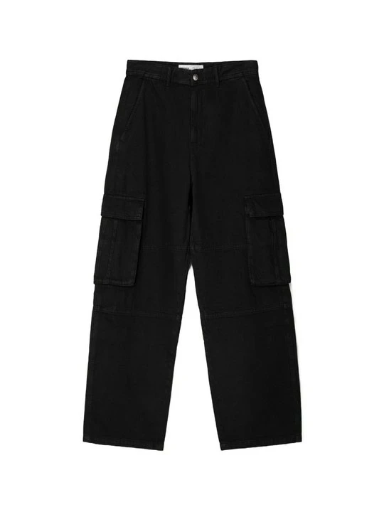 Zdjęcie produktu Jeansy Straight Leg Bershka czarny