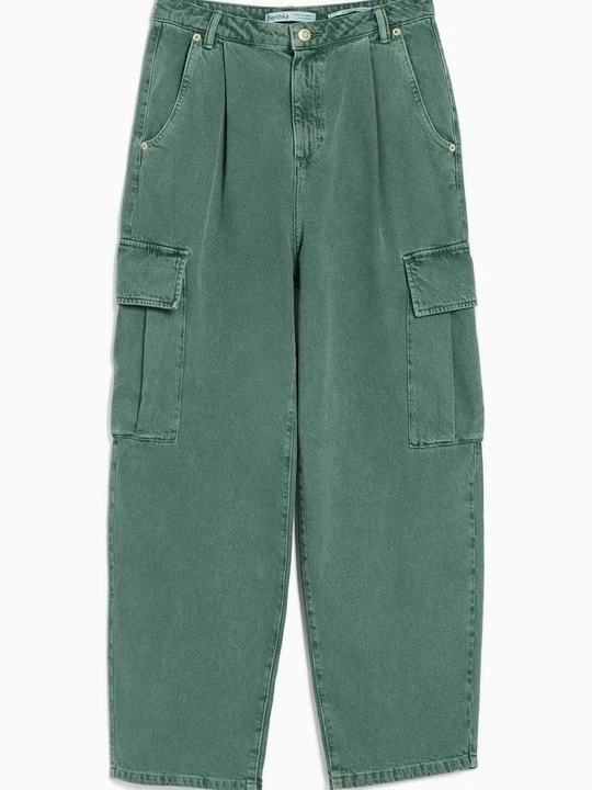 Zdjęcie produktu Jeansy Straight Leg Bershka khaki