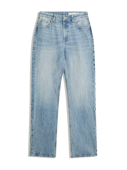 Zdjęcie produktu Jeansy Straight Leg Bershka jasnoniebieski denim