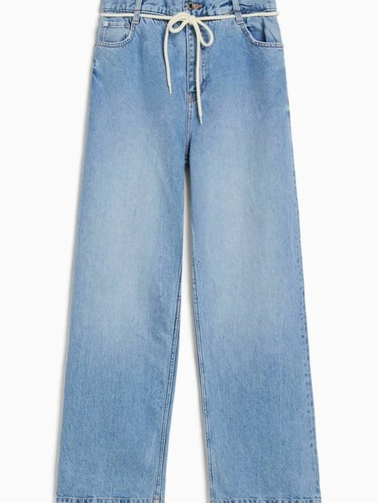 Zdjęcie produktu Jeansy Straight Leg Bershka jasnoniebieski denim
