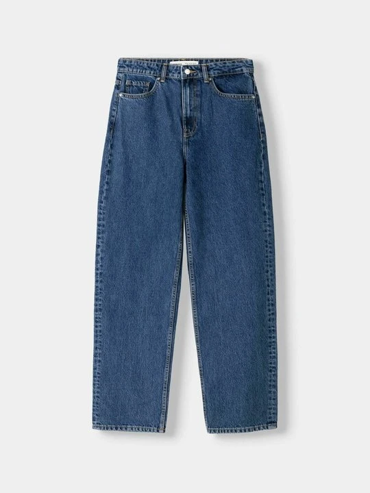 Zdjęcie produktu Jeansy Straight Leg Bershka granatowy