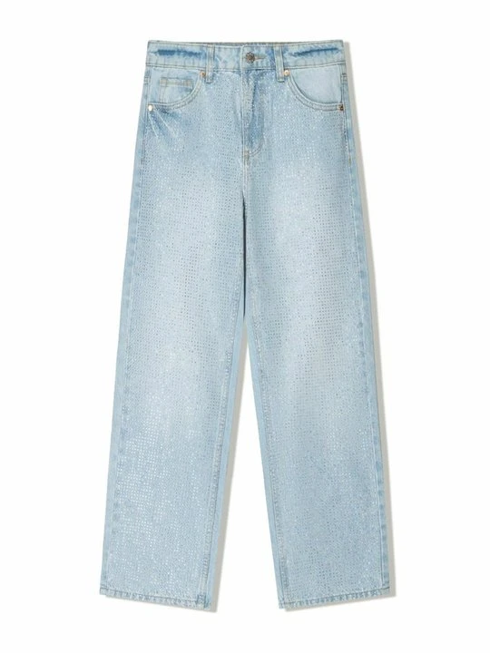 Zdjęcie produktu Jeansy Straight Leg Bershka jasnoniebieski denim