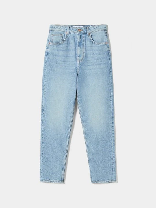 Zdjęcie produktu Jeansy Straight Leg Bershka jasnoniebieski denim