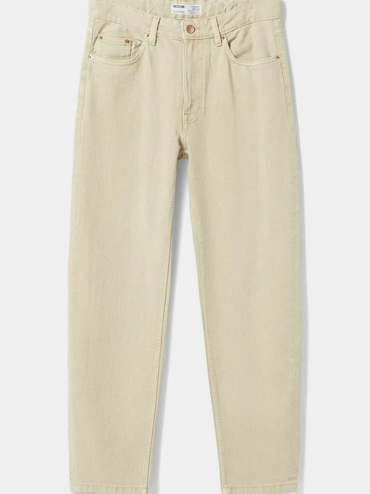 Zdjęcie produktu Jeansy Straight Leg Bershka beżowy