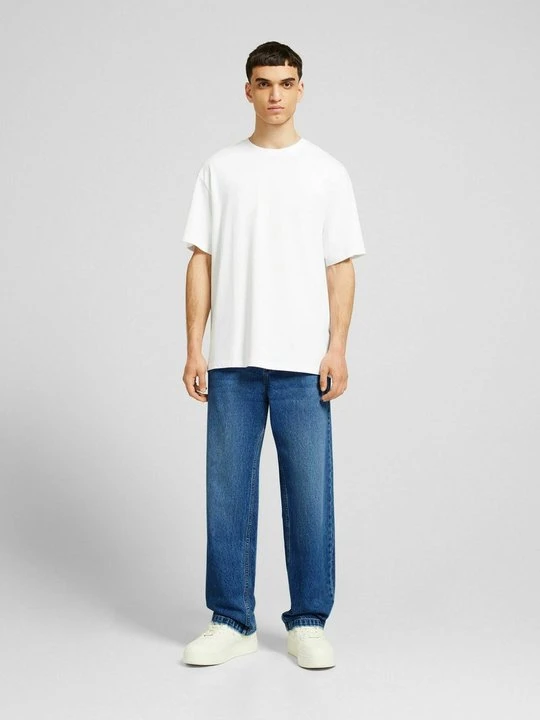 Zdjęcie produktu Jeansy Straight Leg Bershka granatowy