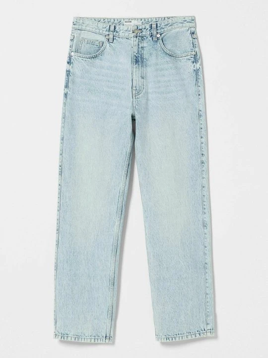 Zdjęcie produktu Jeansy Straight Leg Bershka jasnoniebieski denim