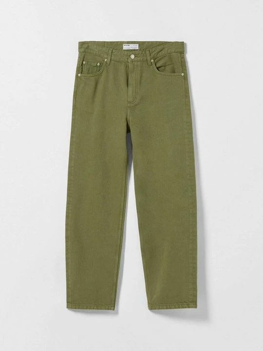 Zdjęcie produktu Jeansy Straight Leg Bershka khaki