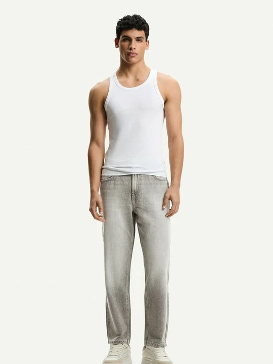 Zdjęcie produktu Jeansy Straight Leg Bershka szary