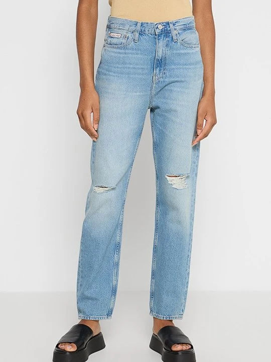 Zdjęcie produktu Jeansy Straight Leg Calvin Klein Jeans przecierany denim