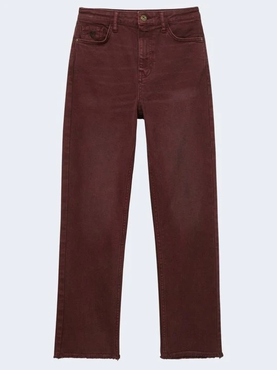 Zdjęcie produktu Jeansy Straight Leg Desigual bordowy