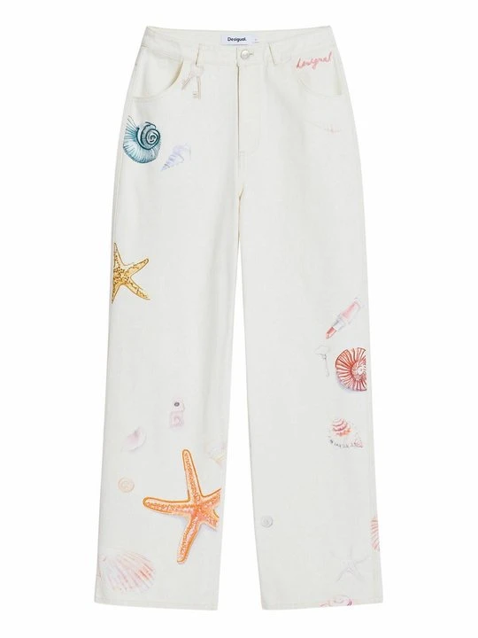 Zdjęcie produktu Jeansy Straight Leg Desigual beżowy