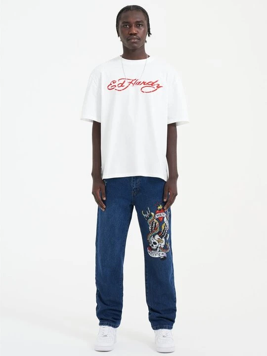 Zdjęcie produktu Jeansy Straight Leg Ed Hardy niebieski denim