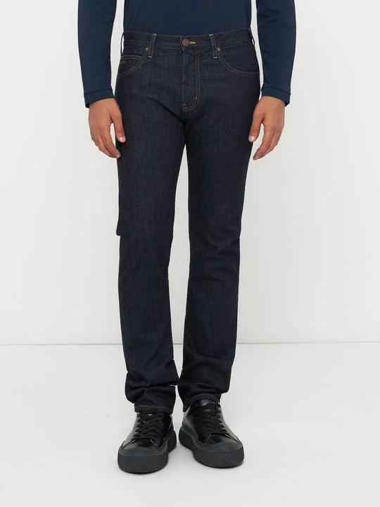 Zdjęcie produktu Jeansy Straight Leg Emporio Armani przecierany denim