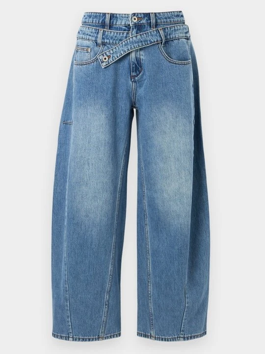Zdjęcie produktu Jeansy Straight Leg Feng Chen Wang niebieski denim