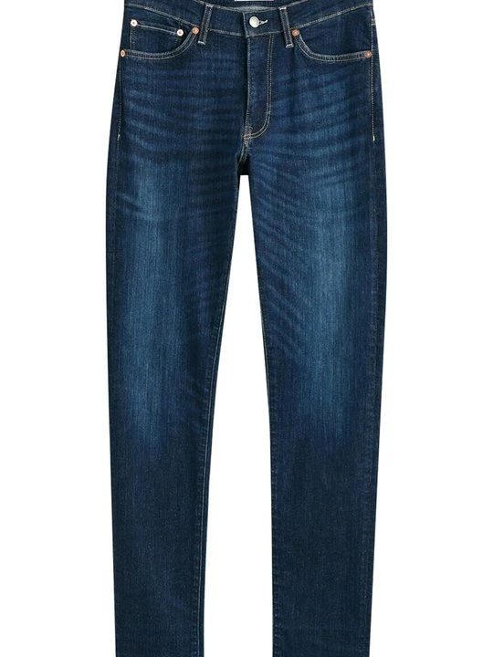 Zdjęcie produktu Jeansy Straight Leg Gant niebieski denim