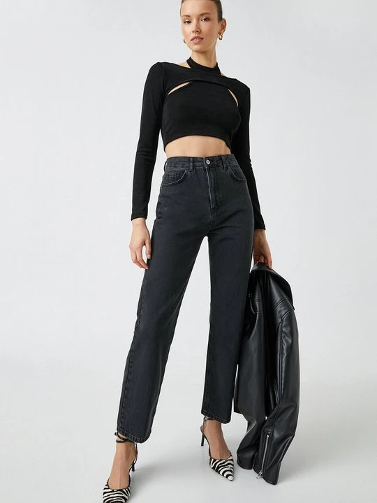Zdjęcie produktu Jeansy Straight Leg KOTON czarny