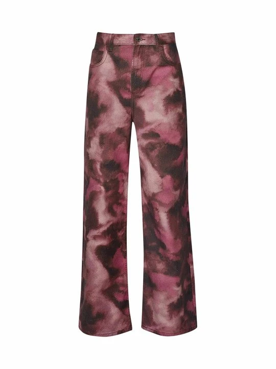 Zdjęcie produktu Jeansy Straight Leg Liu Jo bordowy