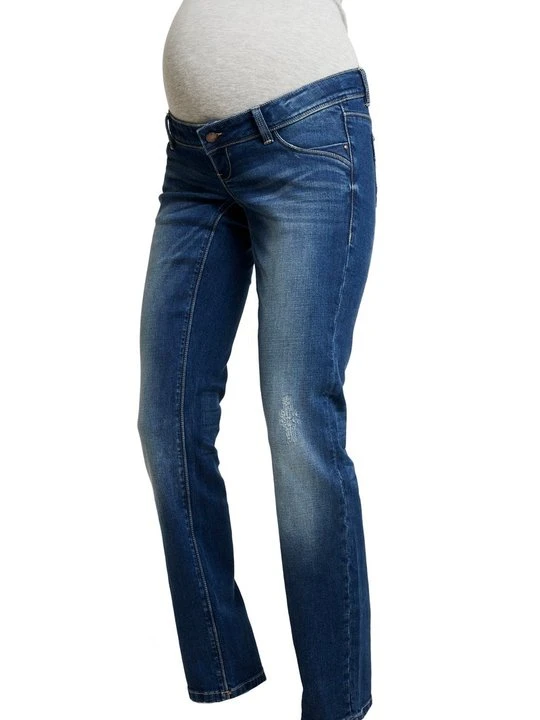 Zdjęcie produktu Jeansy Straight Leg Mamalicious ciemnoniebieski