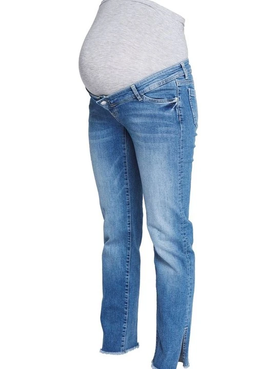 Zdjęcie produktu Jeansy Straight Leg Mamalicious jasnoniebieski denim