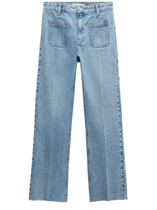 Zdjęcie produktu Jeansy Straight Leg Mango niebieski