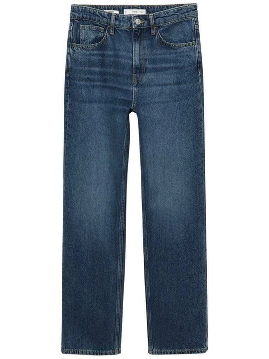 Zdjęcie produktu Jeansy Straight Leg Mango granatowy