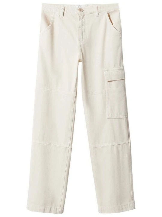 Zdjęcie produktu Jeansy Straight Leg Mango mleczny