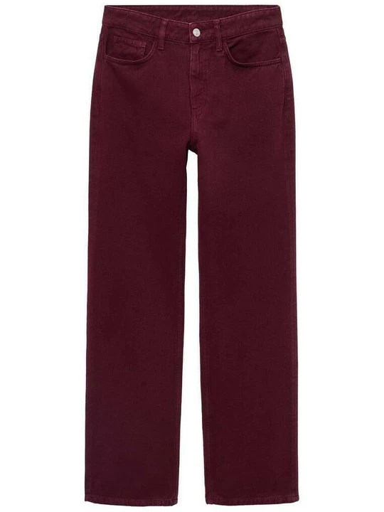 Zdjęcie produktu Jeansy Straight Leg Mango bordowy