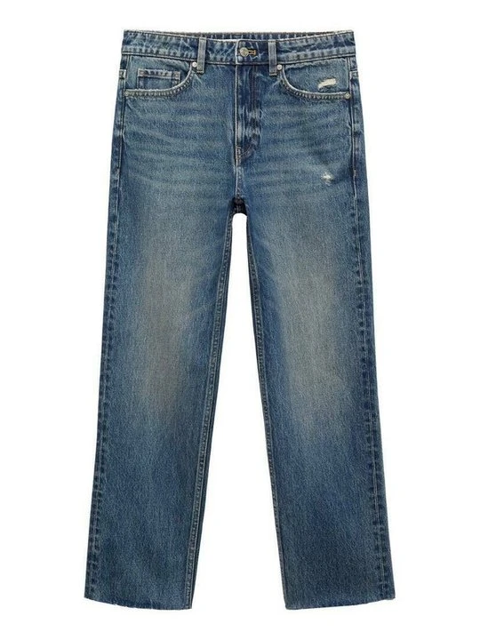 Zdjęcie produktu Jeansy Straight Leg Mango granatowy