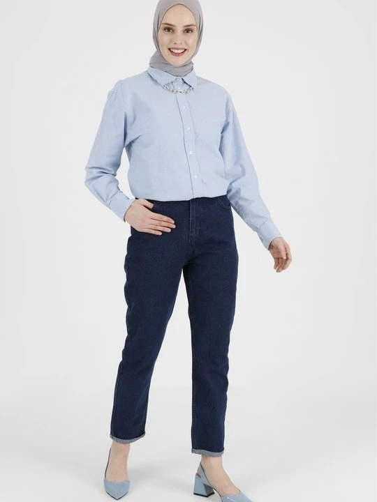 Zdjęcie produktu Jeansy Straight Leg Modanisa niebieski